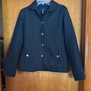 Chaps Black Quilted Utility Jacket